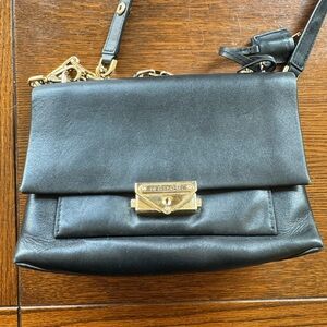 Black and Gold Michael Kors Leather Crossbody Bag